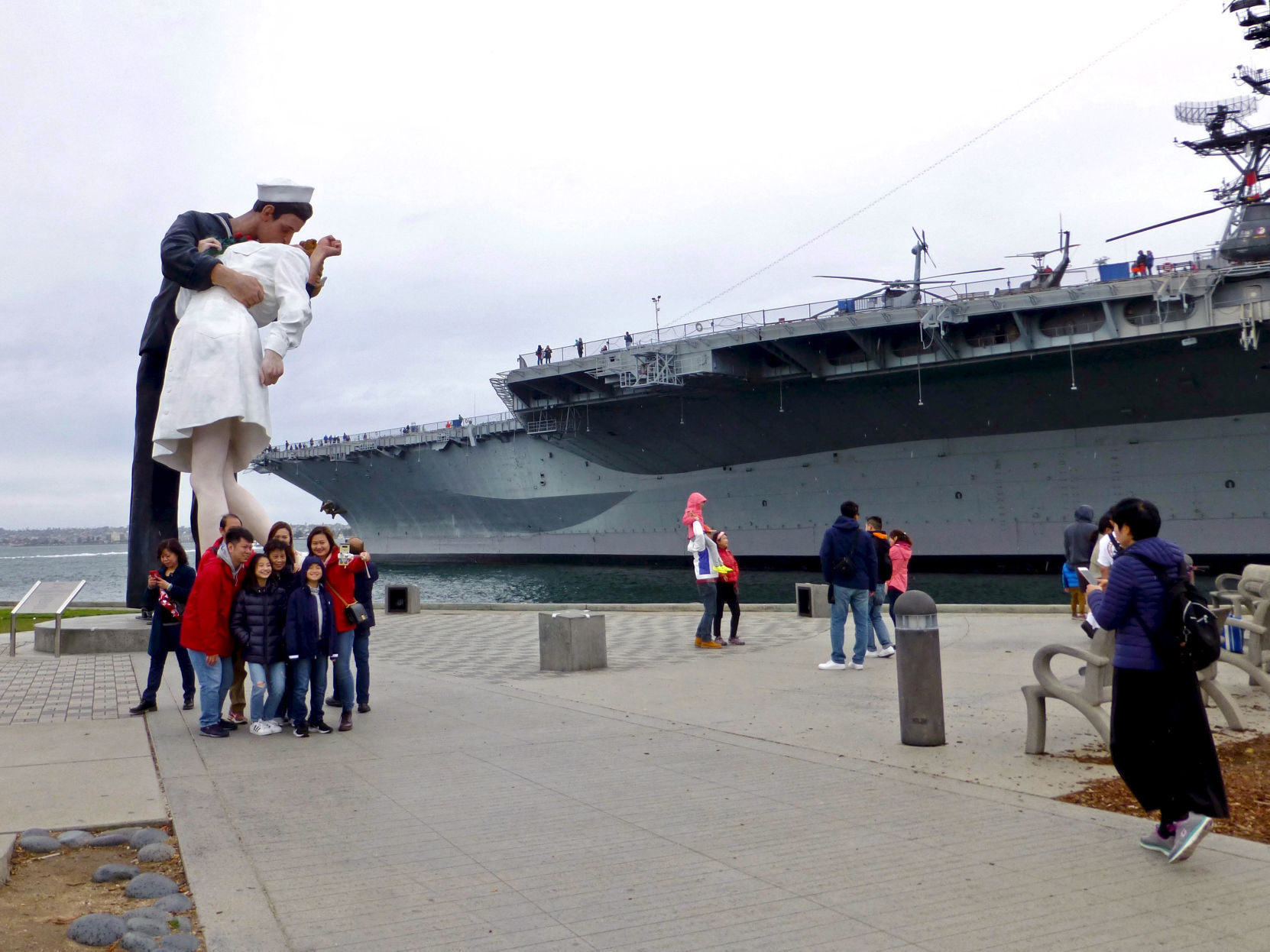 'Embracing Peace' by Seward Johnson. Midway Museum